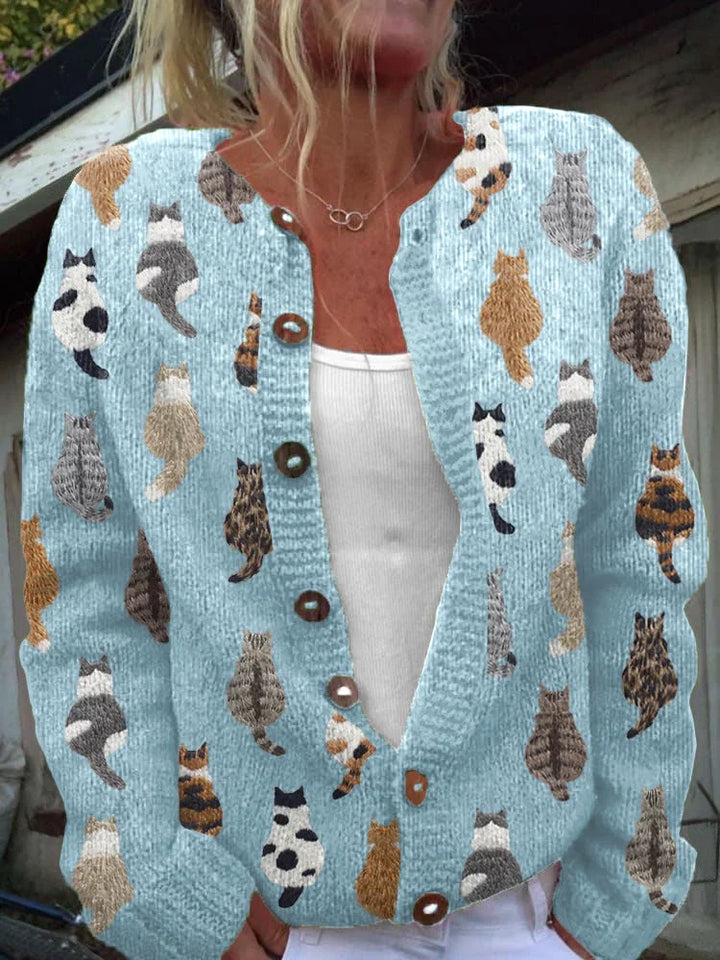 Charlotte | Cardigan Imprimé Chat Confortable
