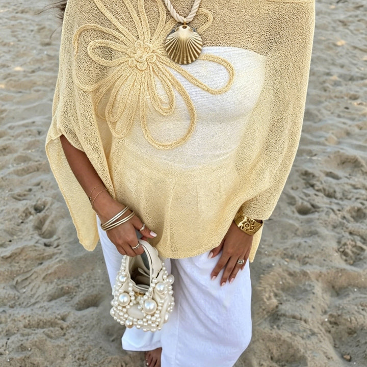 Haut de style cape asymétrique en couleur unie grande taille