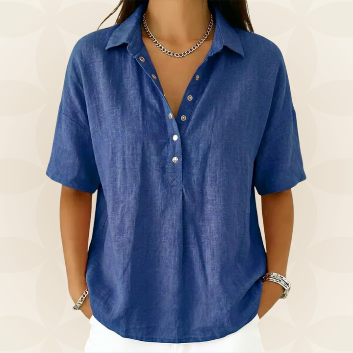 Sonja - Blouse avec col et détail de bouton