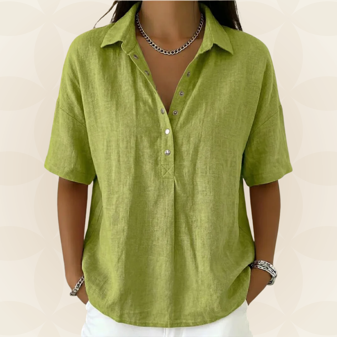 Sonja - Blouse avec col et détail de bouton