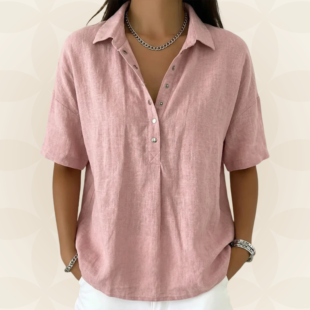 Sonja - Blouse avec col et détail de bouton