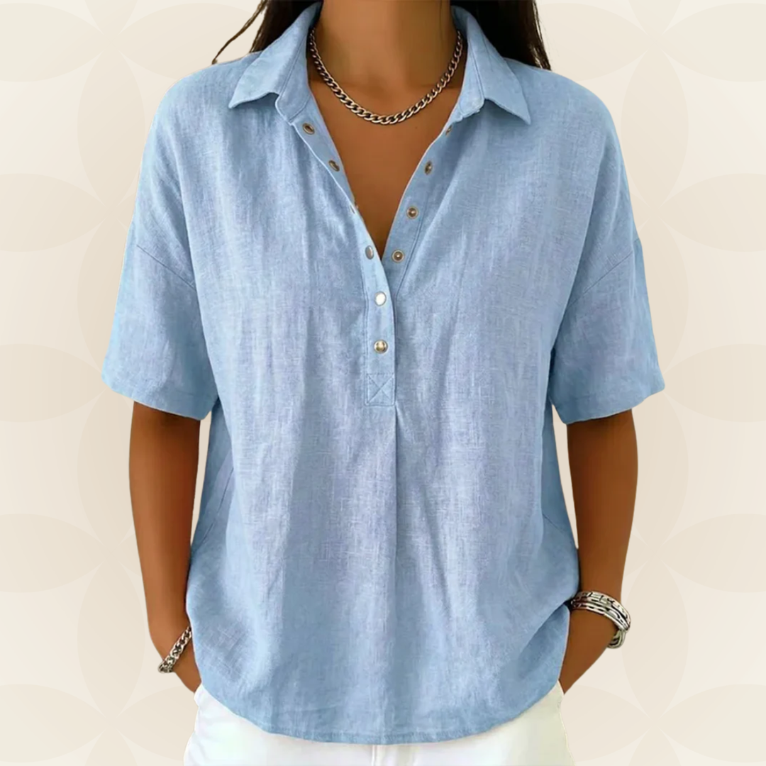 Sonja - Blouse avec col et détail de bouton