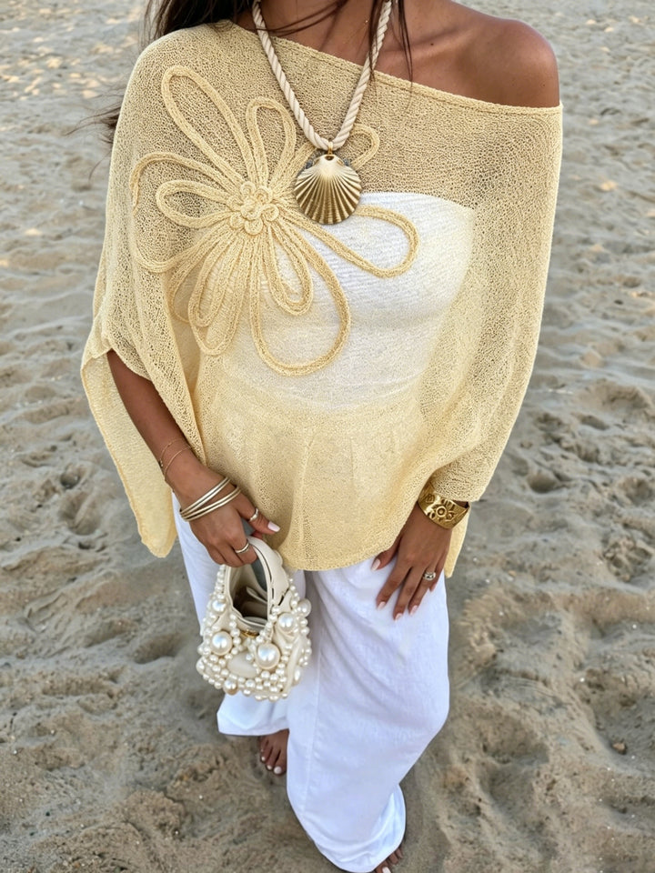 Haut de style cape asymétrique en couleur unie grande taille