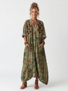 Aleta | Robe midi oversized à poches brodées et bouton sur le devant
