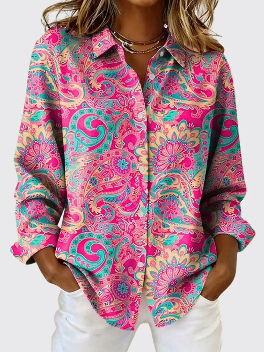 Joanna | Blouse Boutonnée Imprimé Paisley