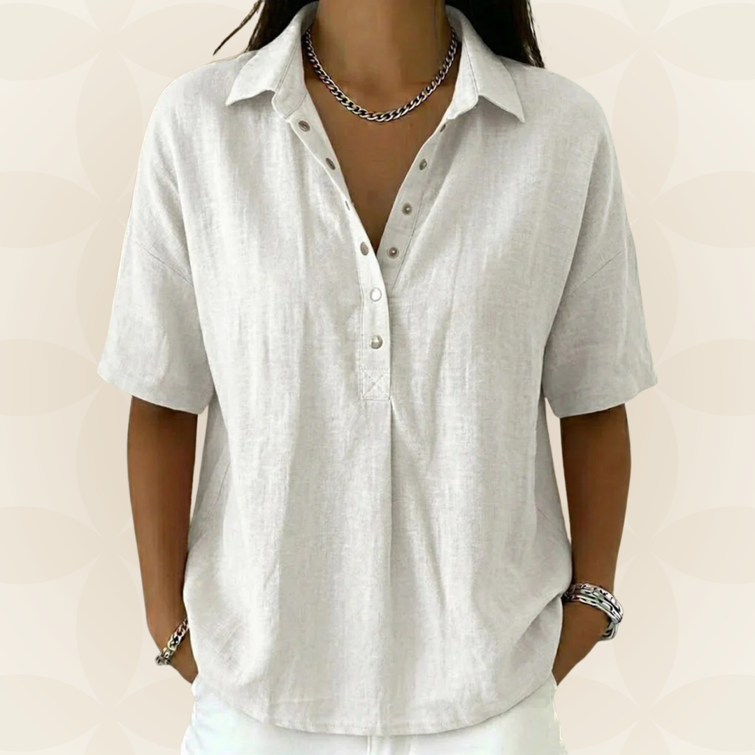 Sonja - Blouse avec col et détail de bouton