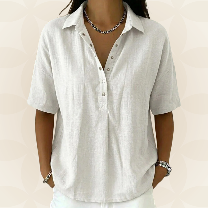 Sonja - Blouse avec col et détail de bouton