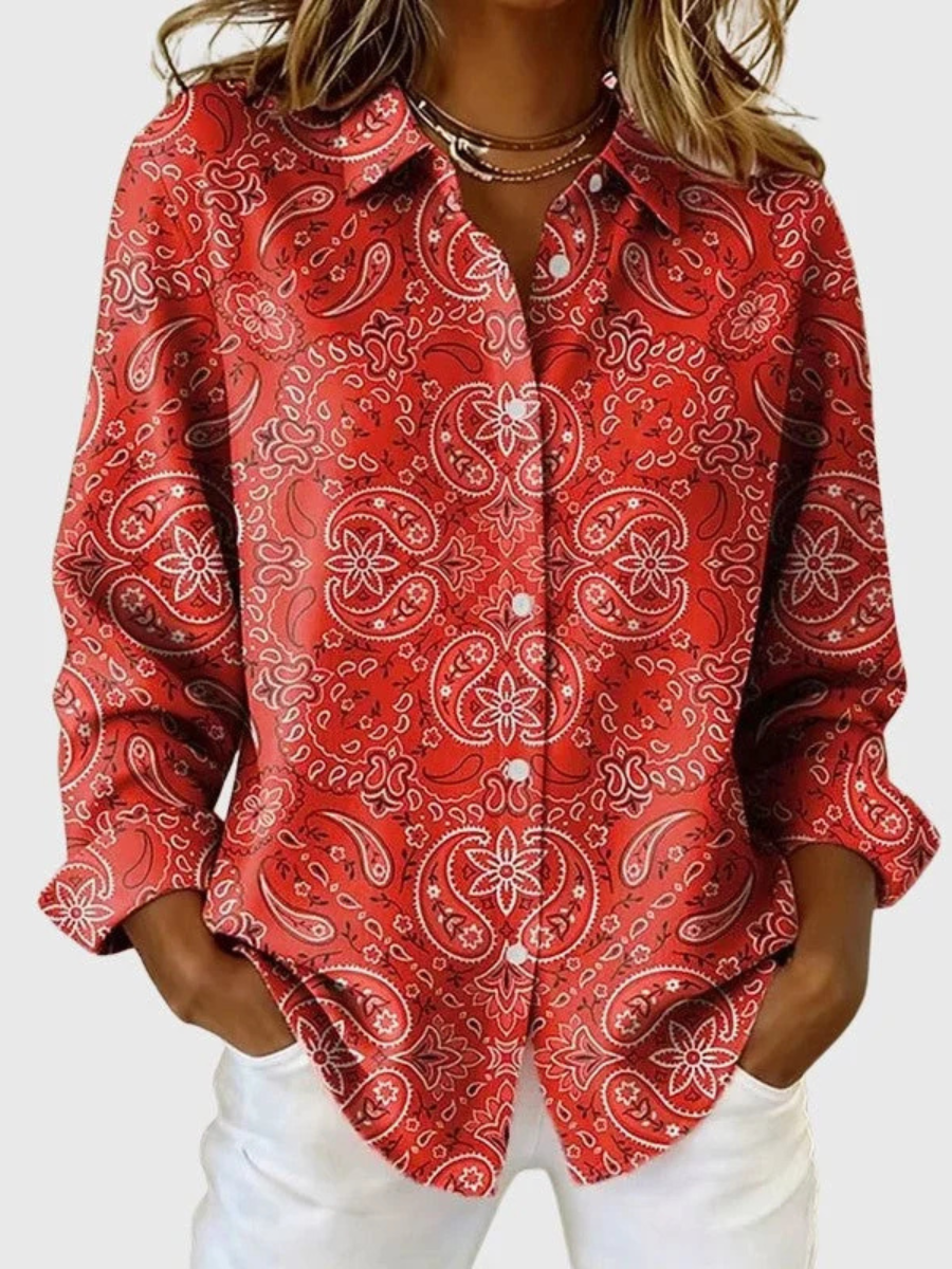 Joanna | Blouse Boutonnée Imprimé Paisley