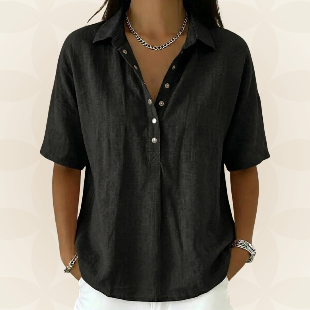 Sonja - Blouse avec col et détail de bouton