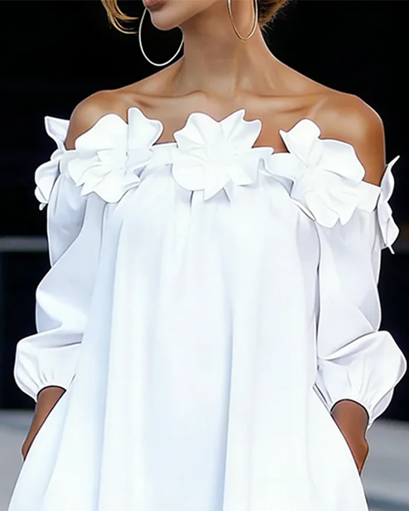 Rhoda | Robe à bretelles dénudées avec appliqué floral
