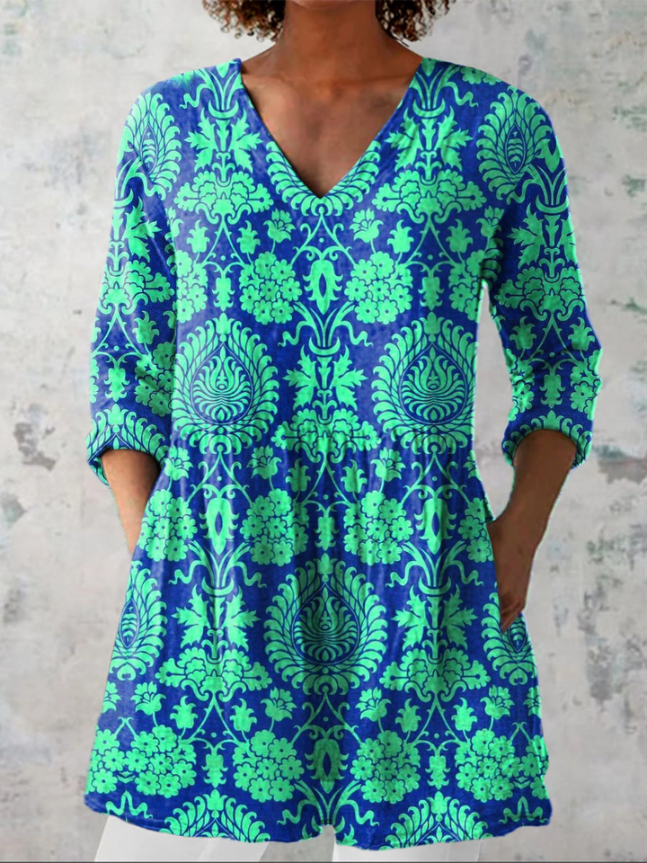 Beatrix | Blouse longue avec décolleté en V