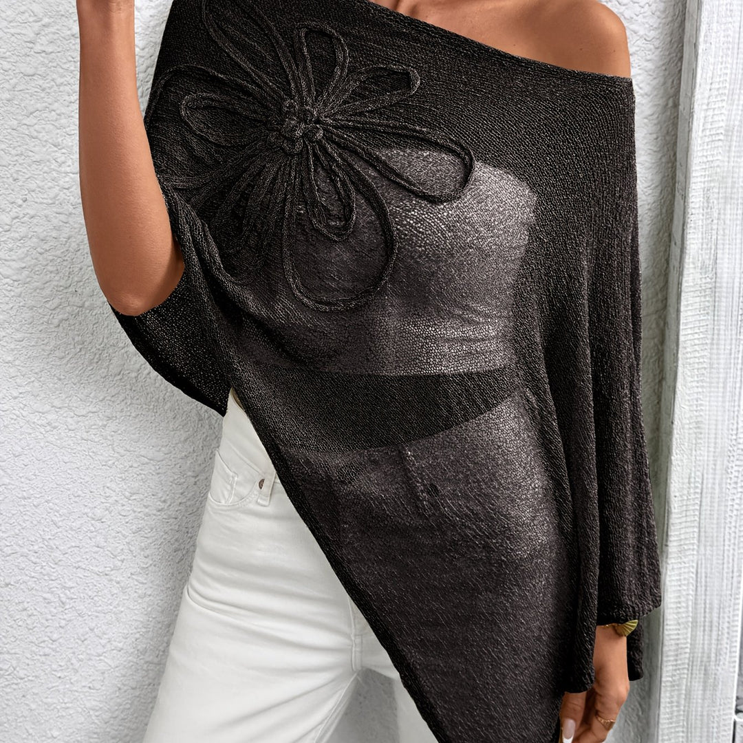 Haut de style cape asymétrique en couleur unie grande taille