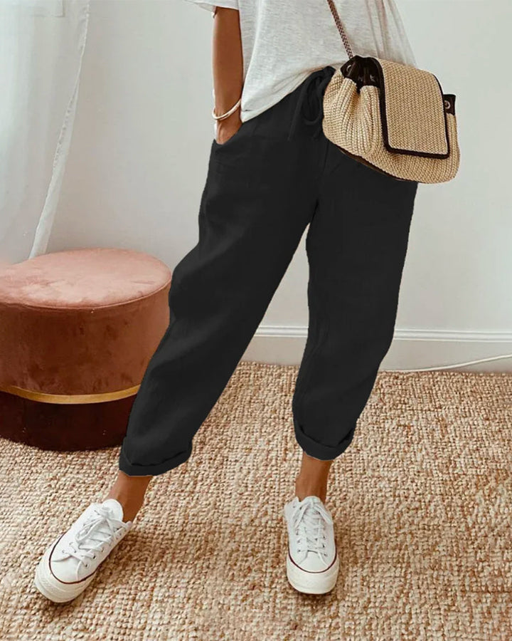 Romane | PANTALONS DÉCONTRACTÉS ÉLÉGANTS AVEC CORDON DE SERRAGE