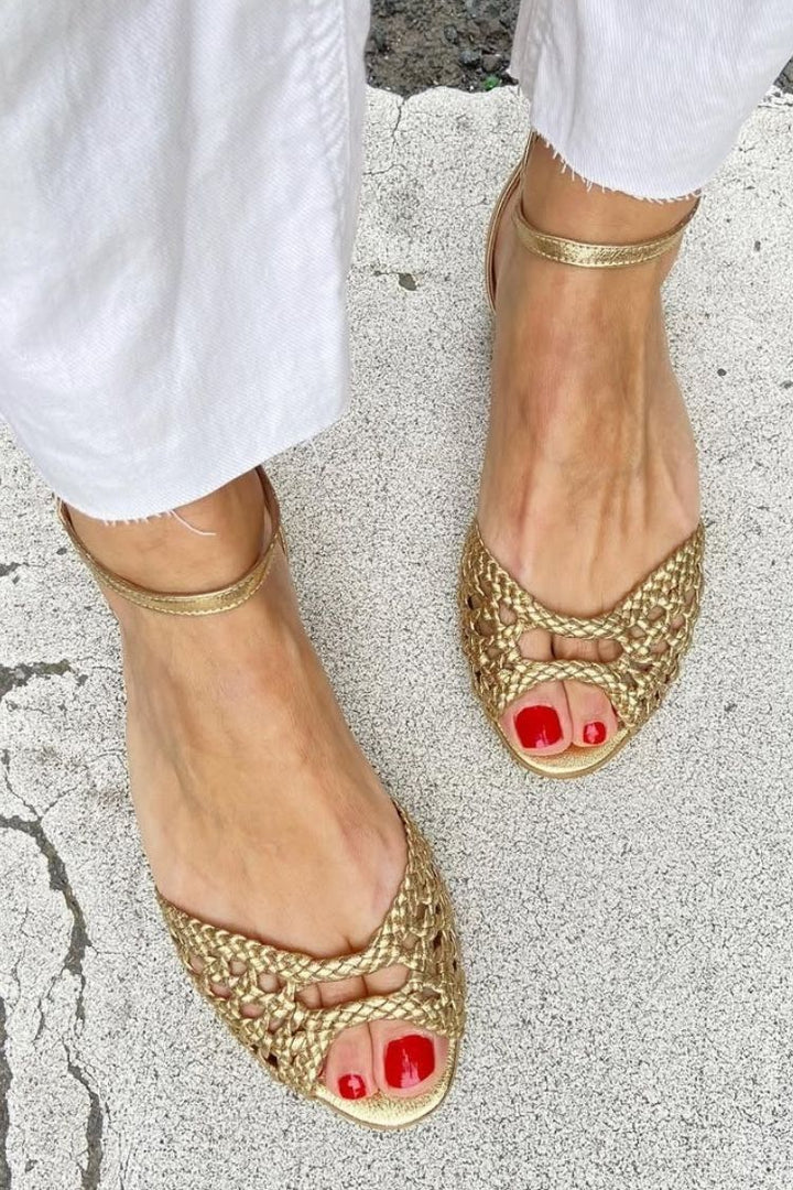 Isadora™ | Sandales Tressées en Or