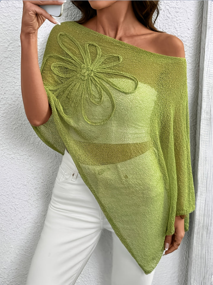 Haut de style cape asymétrique en couleur unie grande taille