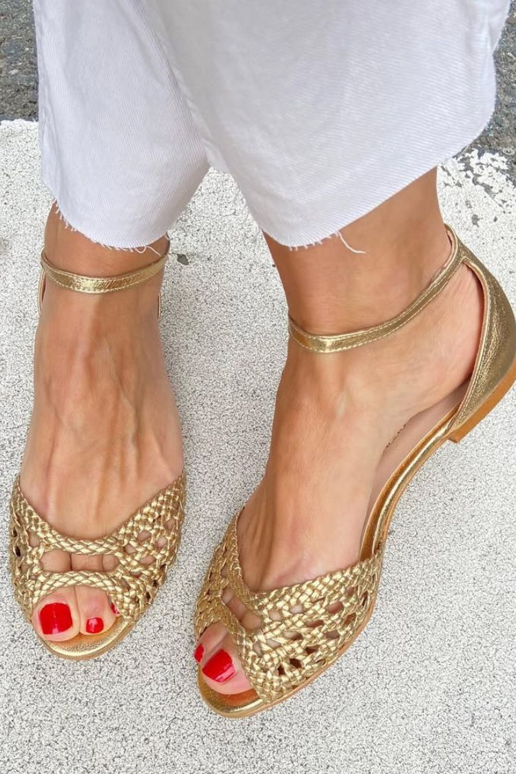 Isadora™ | Sandales Tressées en Or