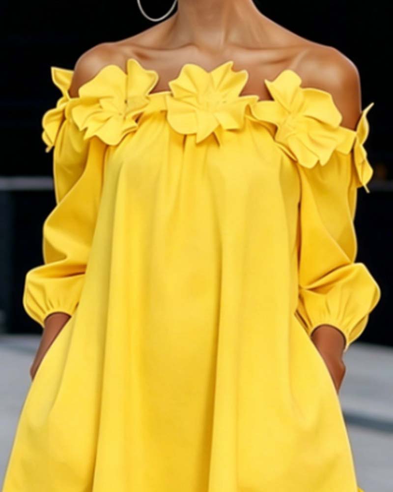 Rhoda | Robe à bretelles dénudées avec appliqué floral