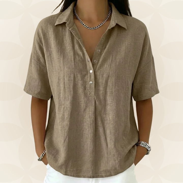 Sonja - Blouse avec col et détail de bouton