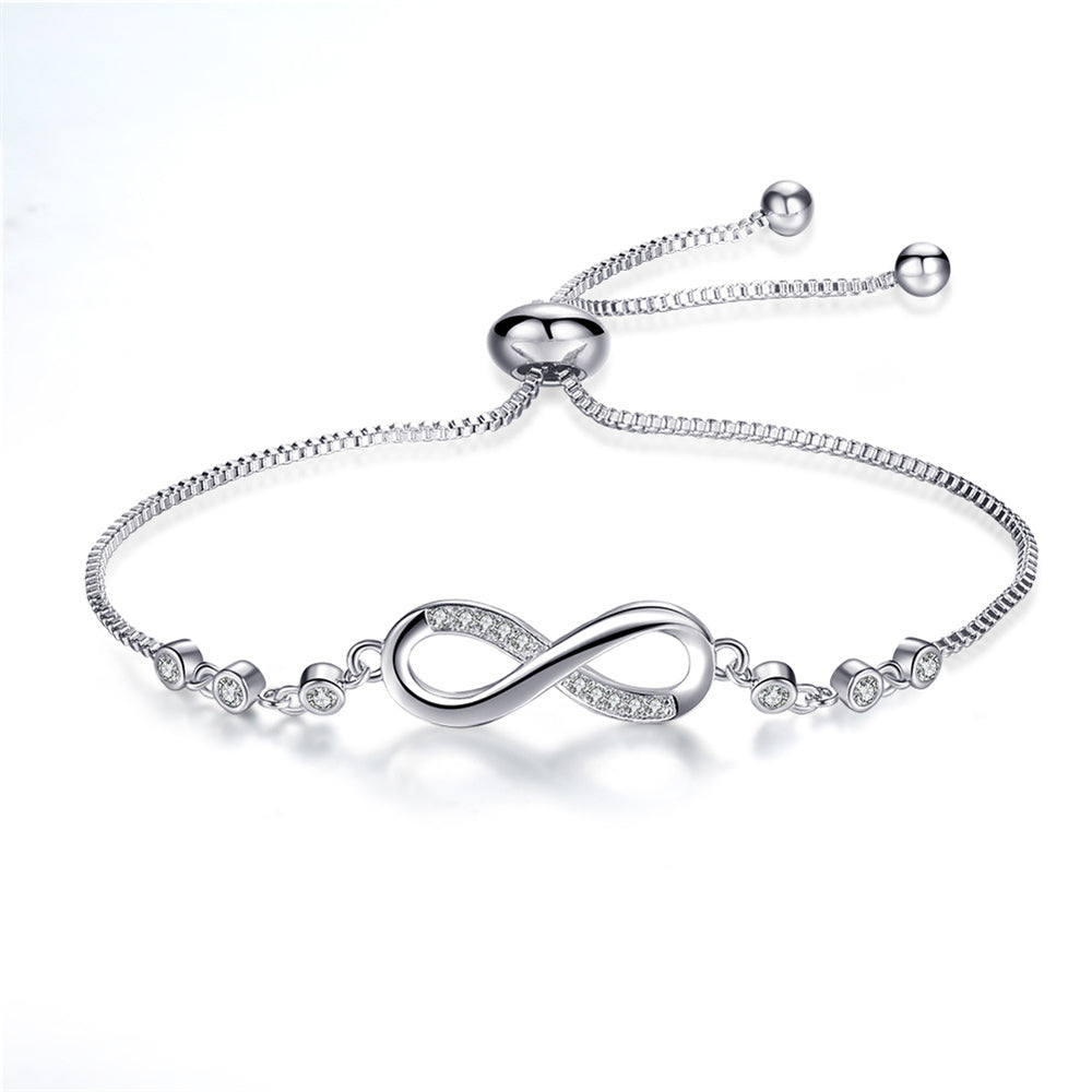 Bracelet ajustable en or rose en forme d'infini