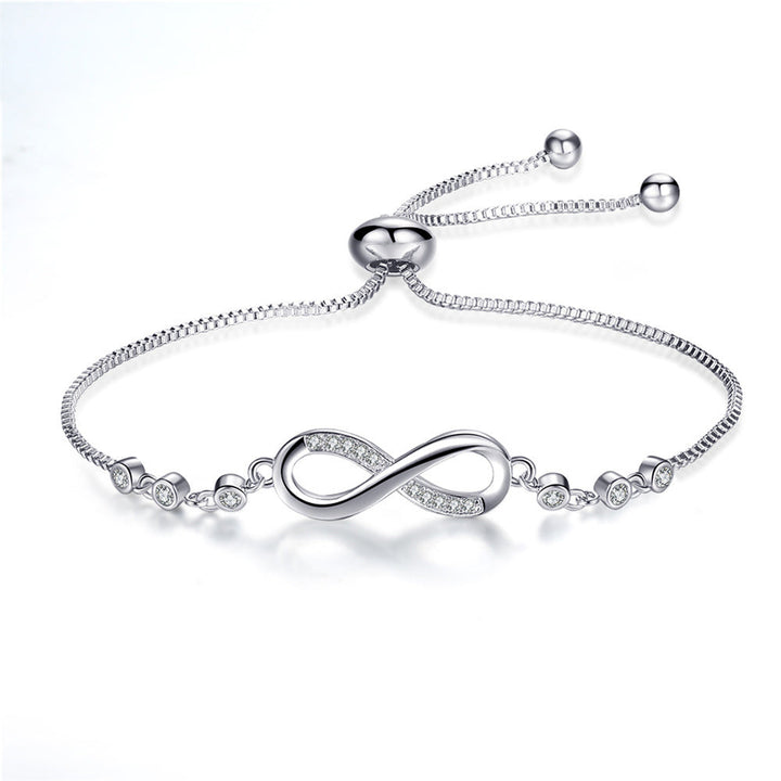 Bracelet ajustable en or rose en forme d'infini