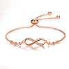 Bracelet ajustable en or rose en forme d'infini