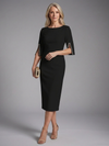 AURÉLIE | Robe Midi Élégante à Manches Fendues