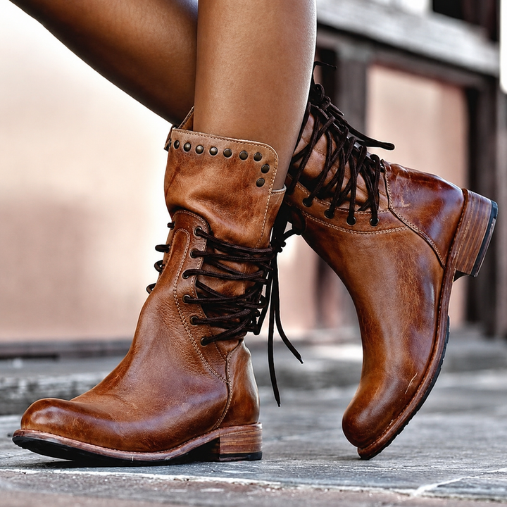 Nova | Bottines de motard à lacets croisés avec doublure en polaire