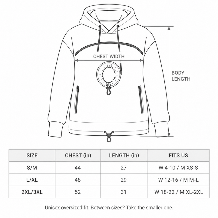 Hoodie de transport pour chat — Poche frontale zippée