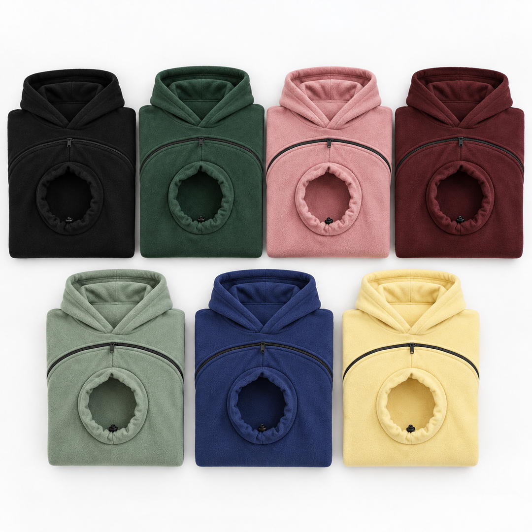Hoodie de transport pour chat — Poche frontale zippée