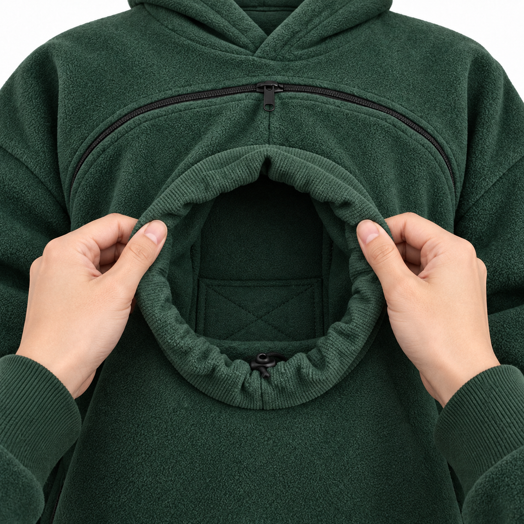Hoodie de transport pour chat — Poche frontale zippée