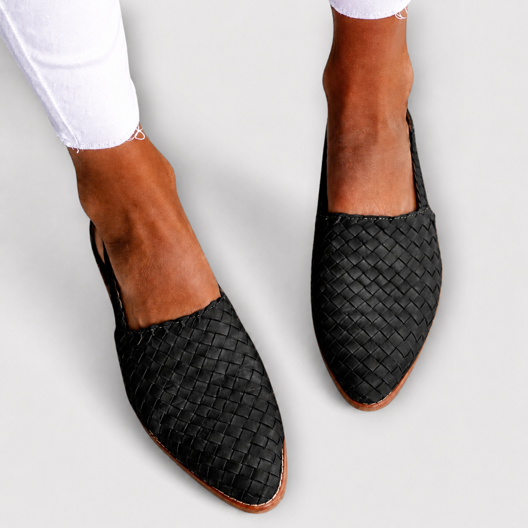 Mocassins Tressés à Bride Arrière