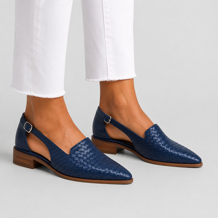 Mocassins Tressés à Bride Arrière