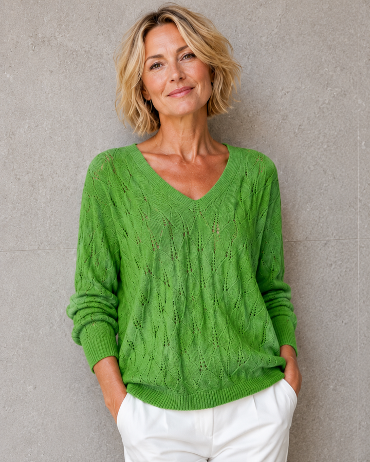Pulls d'été oversize pour femme, sexy et ajourés, en maille fine, tendance et décontractés, unis, à col en V et manches longues, en crochet