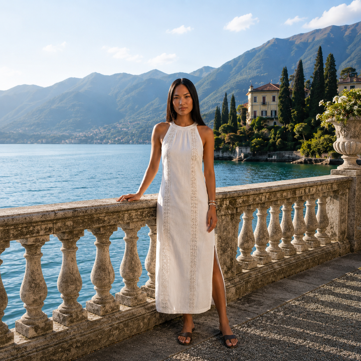 Robe Midi Jimena avec Détails Brodés
