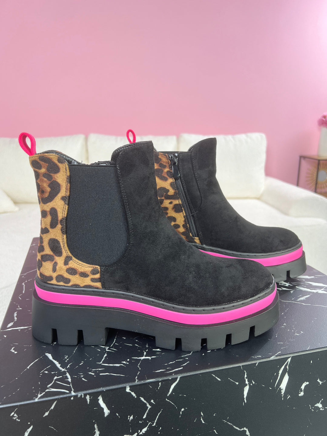 Bottes Fuchsia à Cheville
