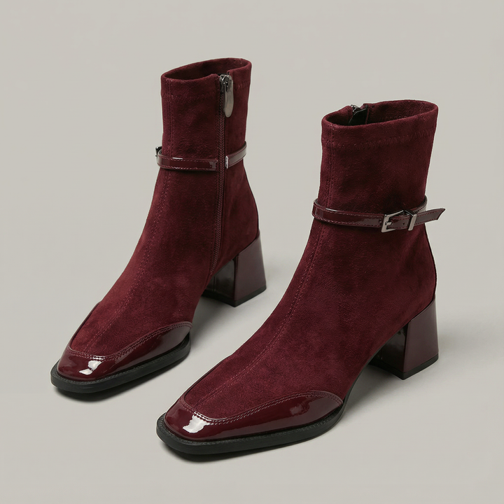 Romany Bottines Élégantes en Éco-Suède avec Talon Moyen