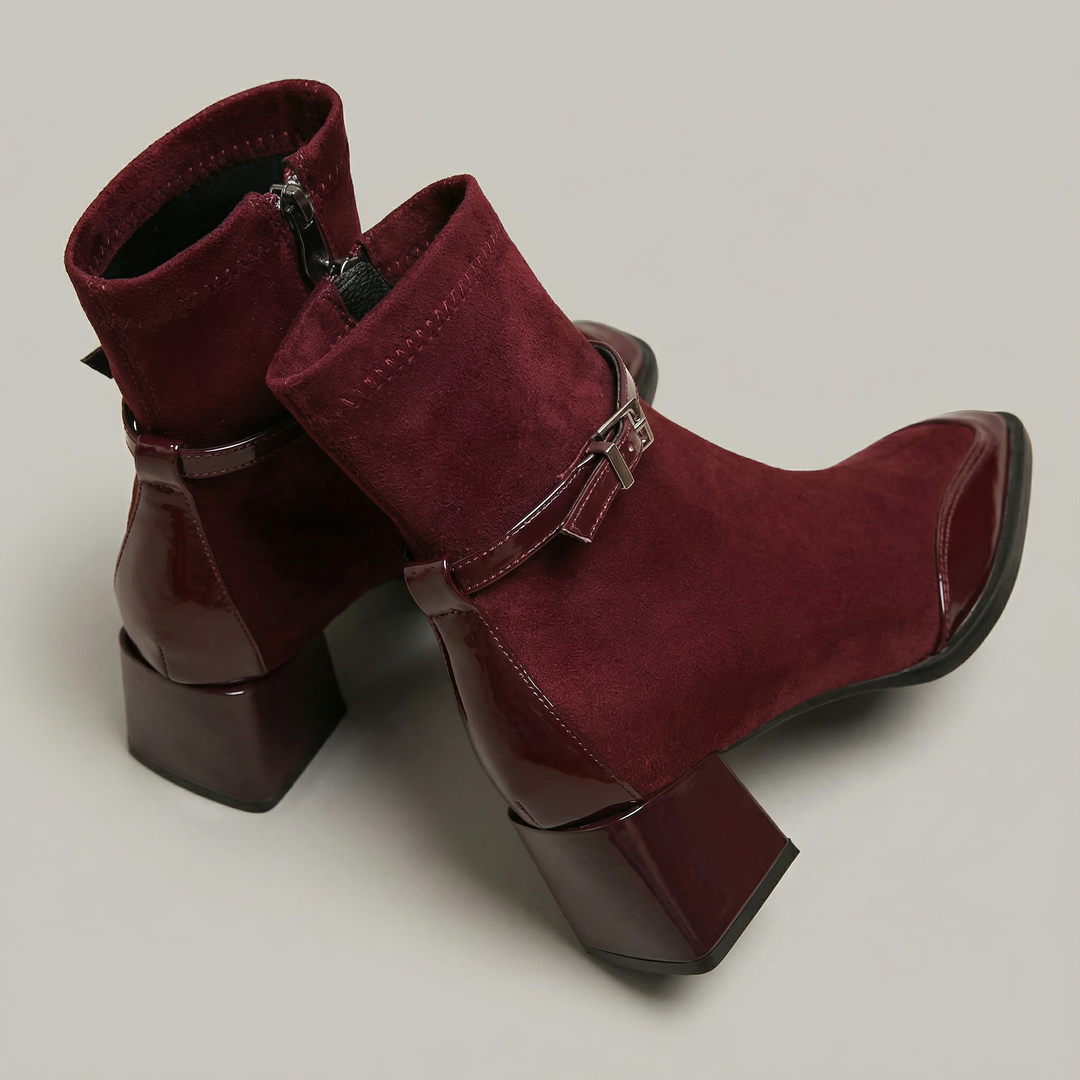 Romany Bottines Élégantes en Éco-Suède avec Talon Moyen