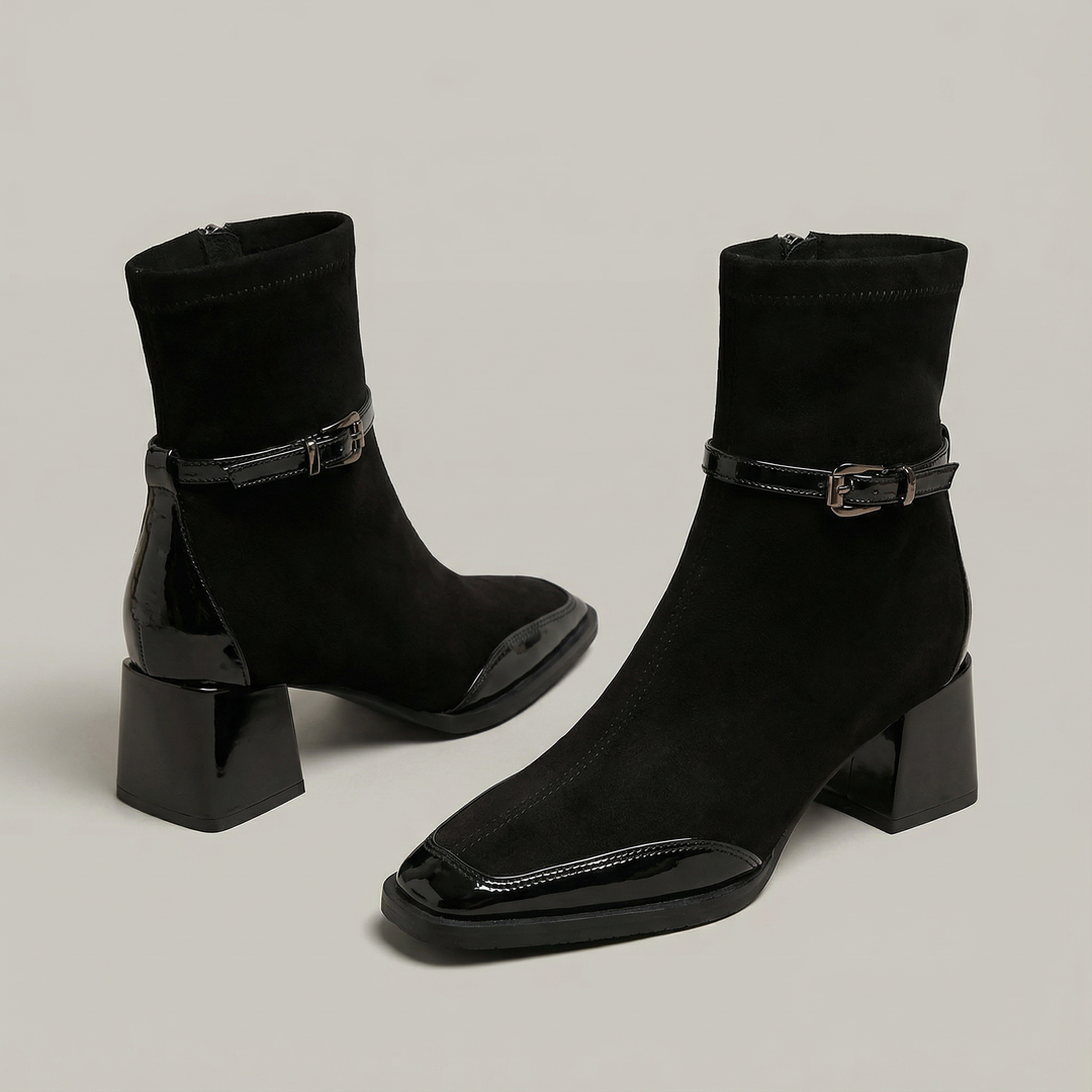 Romany Bottines Élégantes en Éco-Suède avec Talon Moyen