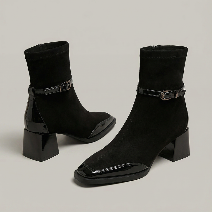 Romany Bottines Élégantes en Éco-Suède avec Talon Moyen