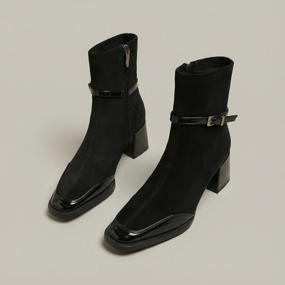 Romany Bottines Élégantes en Éco-Suède avec Talon Moyen