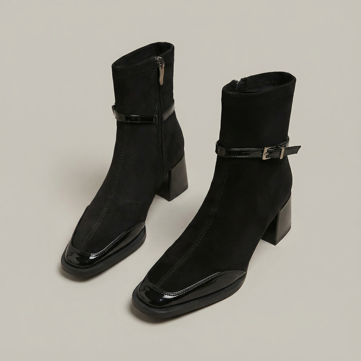 Romany Bottines Élégantes en Éco-Suède avec Talon Moyen