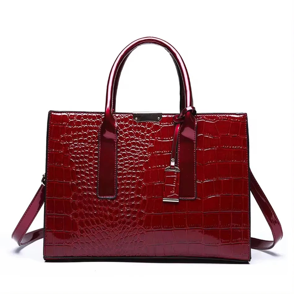 Sac bandoulière en cuir véritable 3 couches alligator pour femmes, sac à main de luxe designer