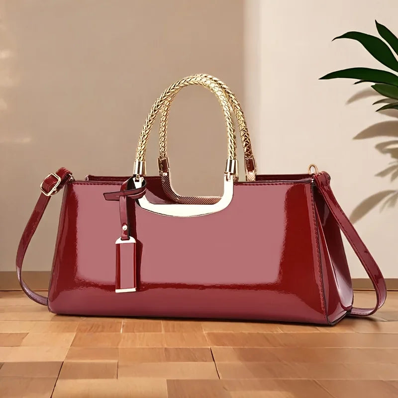 Sac à main épaule en cuir PU brillant pour femmes, pochette de mariage, sac de soirée pour les fêtes nuptiales