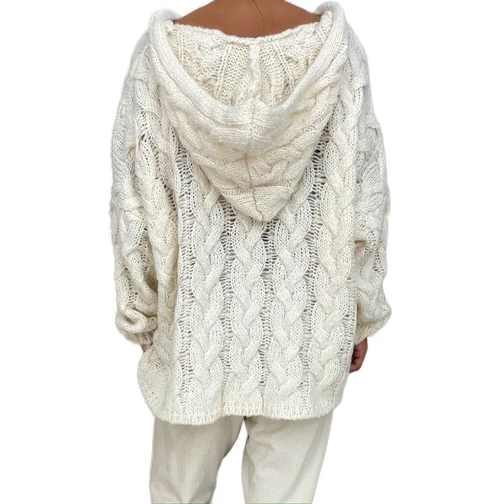 Pulls tricotés à mailles lâches et nœuds torsadés pour femme – Vêtements d'automne-hiver pour femme : sweats à capuche, pulls et manteaux
