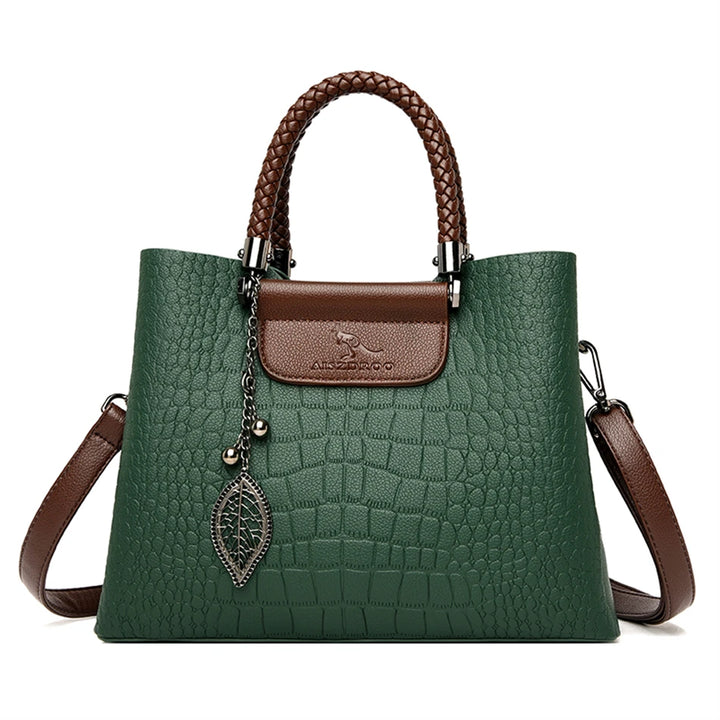 Sac bandoulière en cuir véritable 3 couches alligator pour femmes, sac à main de luxe designer