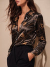Chemise Satin Femme à Gros Points de Couleur