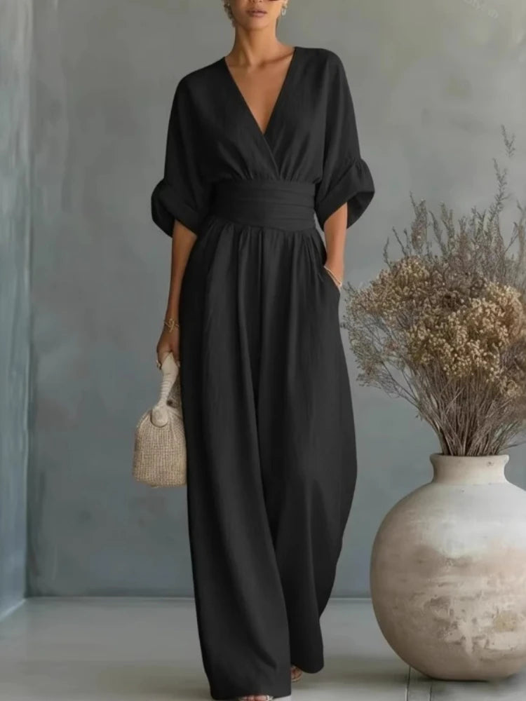 Combinaisons V-neck taille haute
