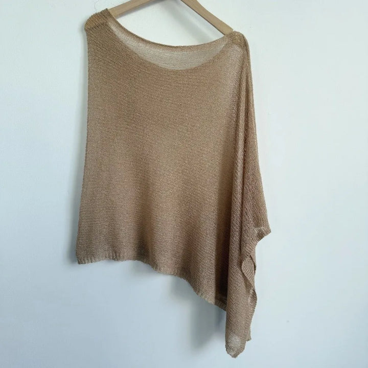 Poncho décontracté au crochet, à épaules tombantes, transparent, à motifs irréguliers, paréo de plage, haut court polyvalent, tenues de vacances