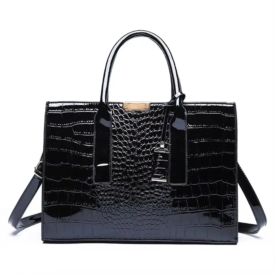 Sac bandoulière en cuir véritable 3 couches alligator pour femmes, sac à main de luxe designer