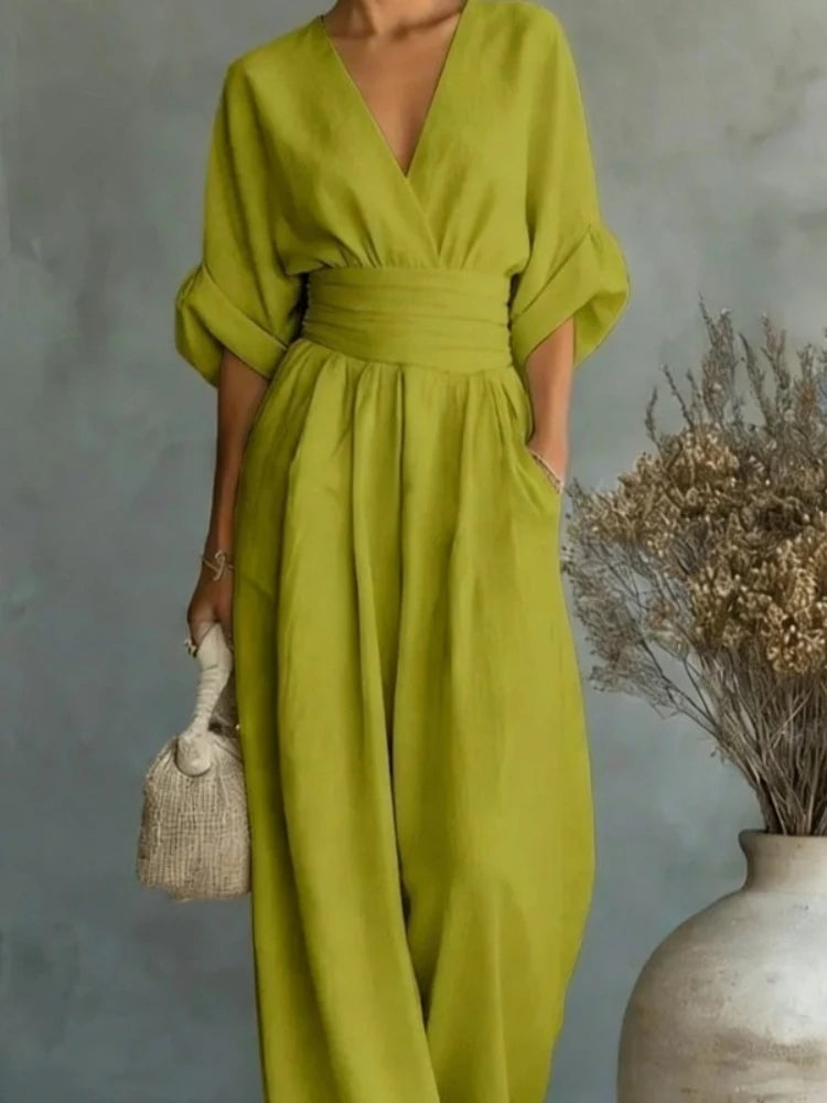 Combinaisons V-neck taille haute